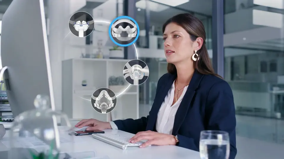 Woman looking into monitor